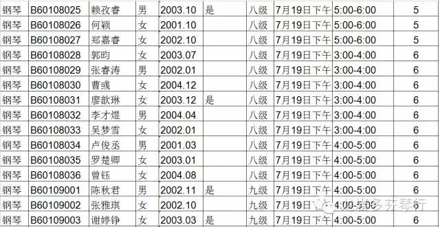 2015中央音乐学院音乐考级--(龙岩考级时间)